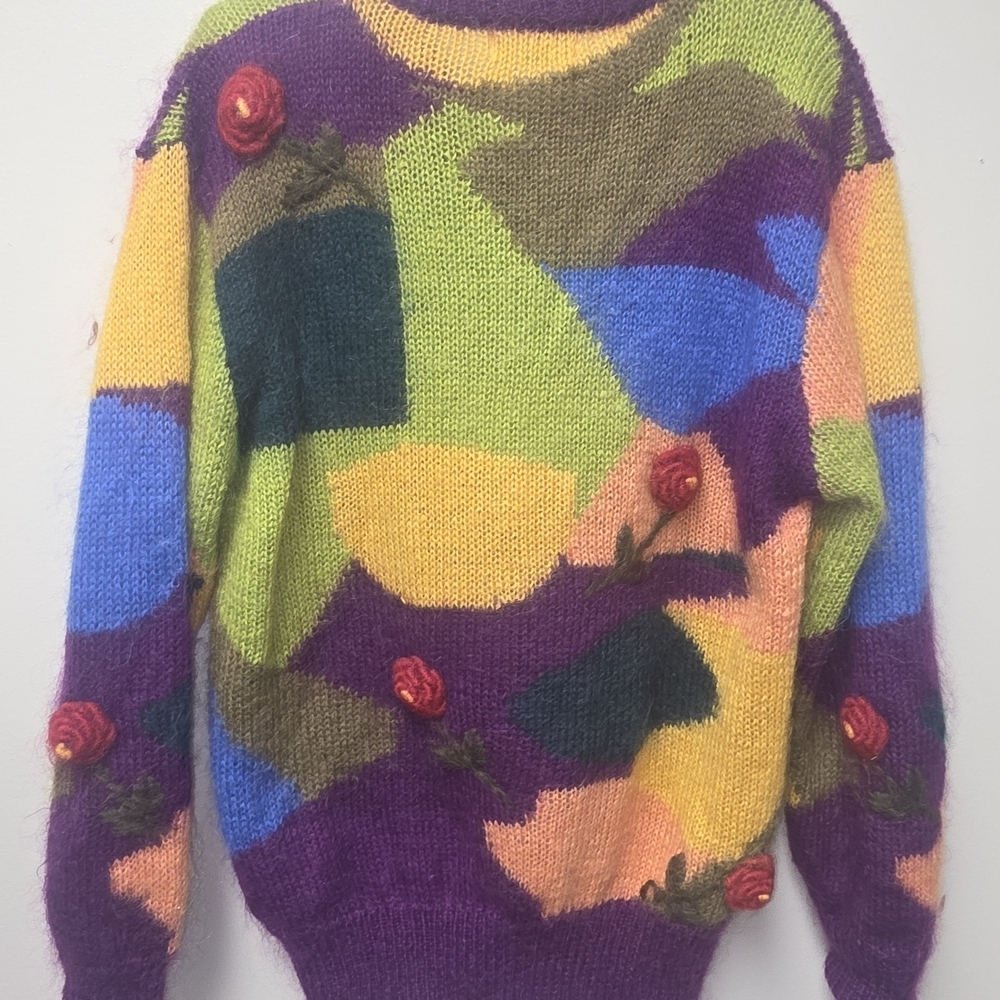 Colorful Floral Patchwork Sweater - Picture 2 of 4